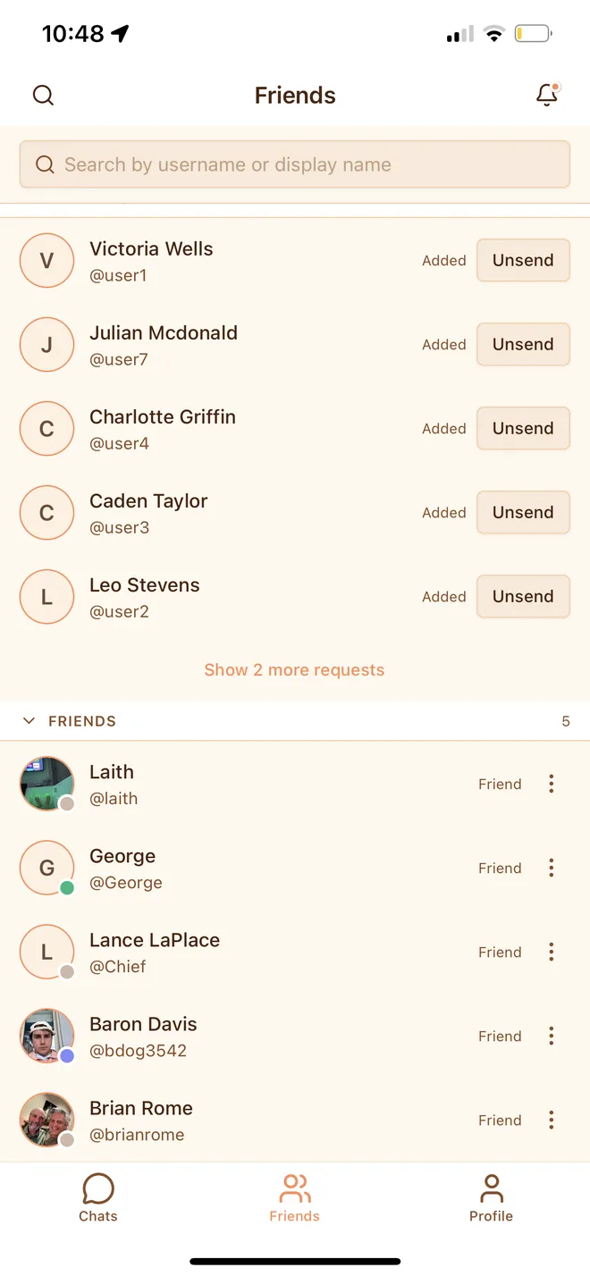 The uwake people list showing who is awake right now